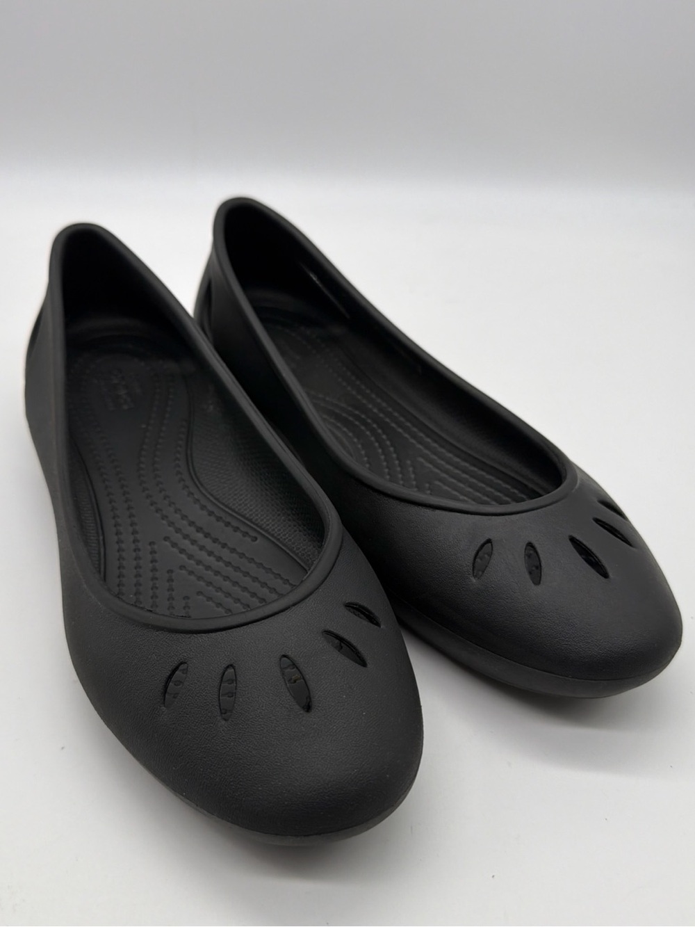 CROCS Kadee Crocs Lock Non Slip Womens 9 Ballet Flats Work Comfort Black Shoes